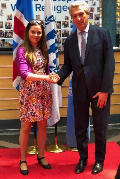 Katrín Jakobsdóttir, forsætisráðherra, og Filippo Grandi, framkvæmdastjóri Flóttamannastofnunar Sameinuðu þjóðanna 